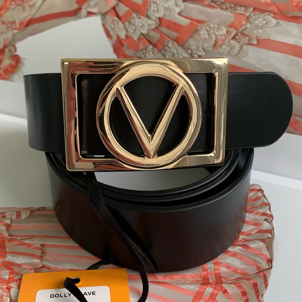 ❤️❤️❤️ Valentino by Mario Valentino black leather belt size L